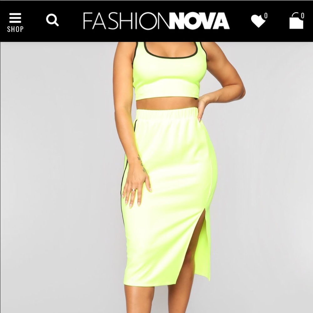 Track team two piece skirt set